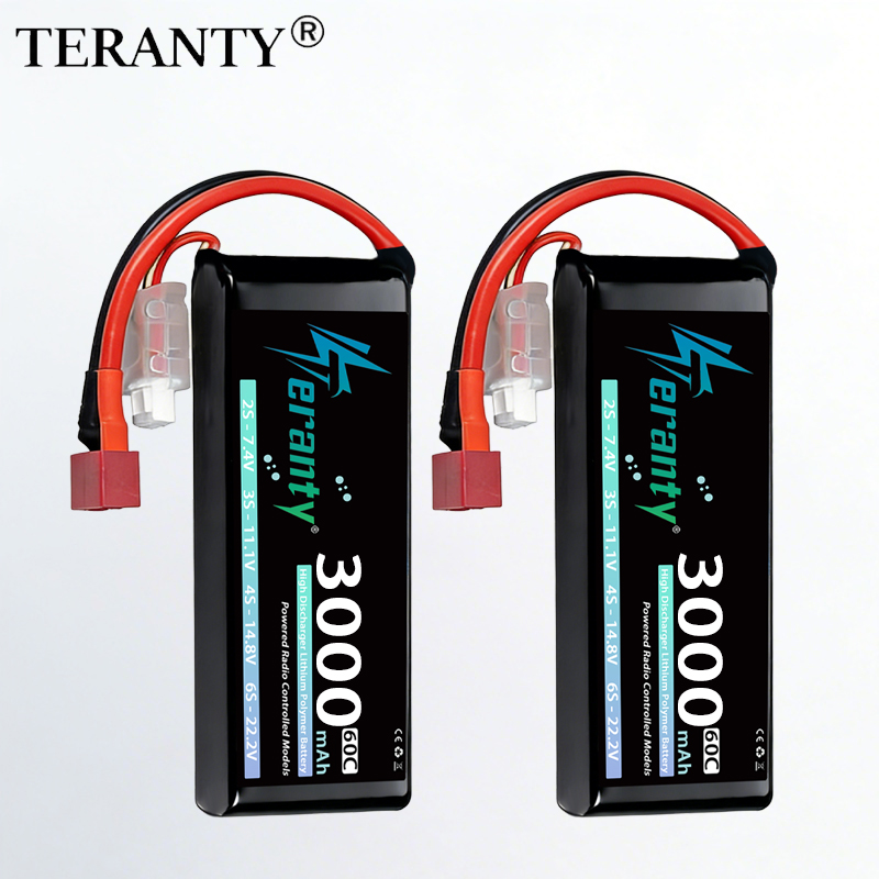 Rc Hobby Drone - แบตเตอรี่ลิเธียมโพลิเมอร์ TERANTY 2S 3000mAh 7.4V 60C
