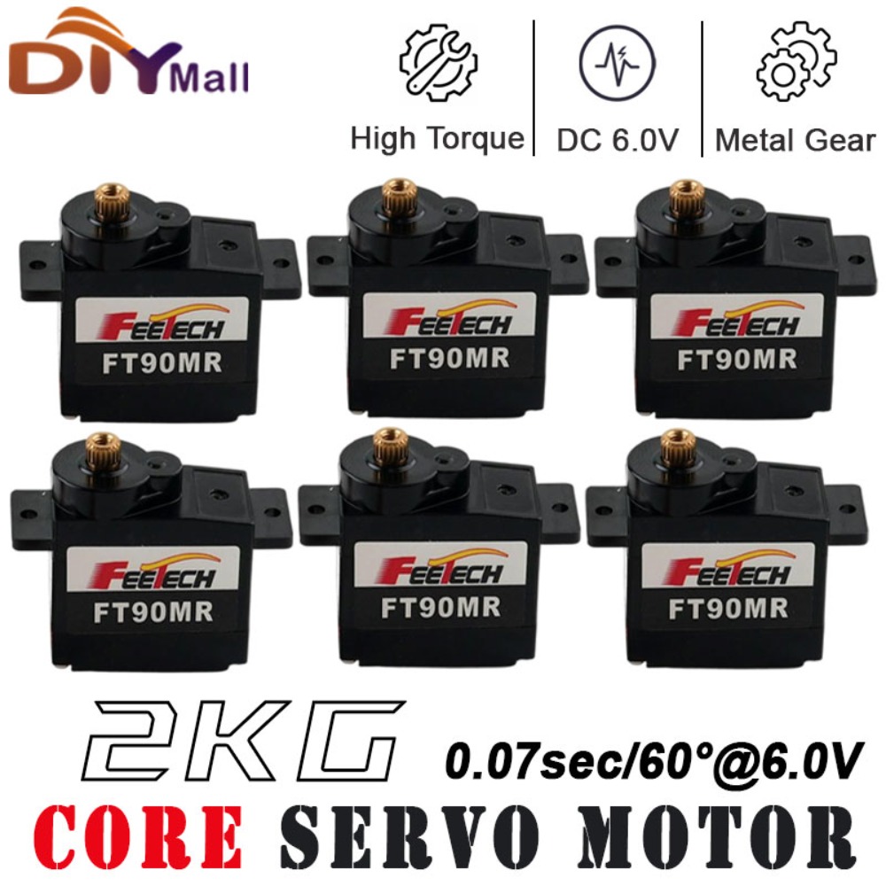 Rc Hobby Drone - เฟตเทค FT90M ไมโครเซอร์โวแบบดิจิตอลเกียร์โลหะ 1/2/4 ชิ้น แรงบิด