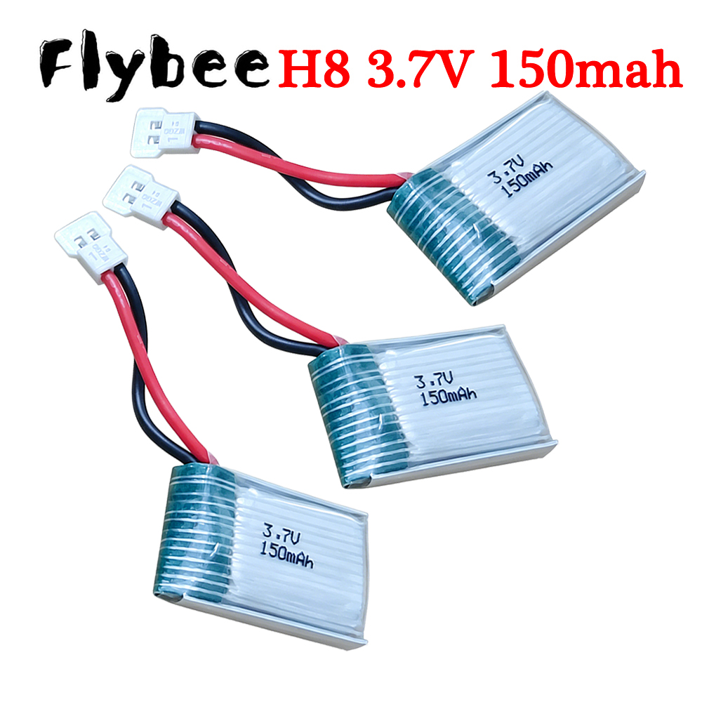 Rc Hobby Drone - XH2.54 ปลั๊ก, 3.7V 150mAh 651723 แบตเตอรี่ลิโปแบตเตอรี่แบบชาร์จไฟได้สำหรับ