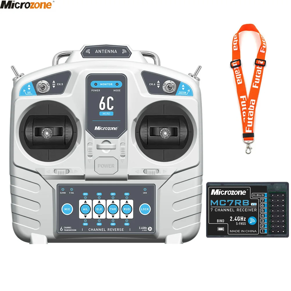 Rc Hobby Drone - ไมโครโซน MC6C V2ขนาดเล็ก2.4G เครื่องส่งสัญญาณควบคุม6CH พร้อมตัวรับสัญญาณระบบวิทยุสำหรับเครื่องบิน RC